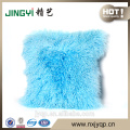Attractive Soft Fluffy Curly Wool Mongolian lamb Sheepskin fur Cushion Cover Multicolored